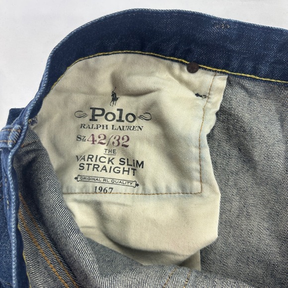 Polo Ralph‎ Lauren Varick Slim Straight Denim Jeans Mens Blue Size 42x32 - Picture 4 of 9